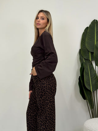 Maglia Basic Drappeggiata moro|Colore:Moro