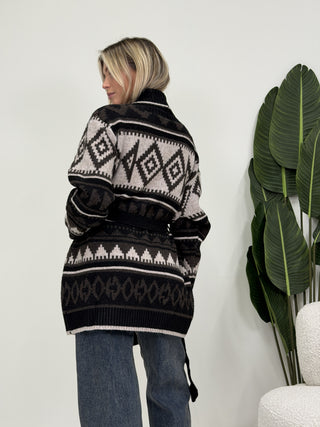 Cardigan Azteco nero|Colore:Nero