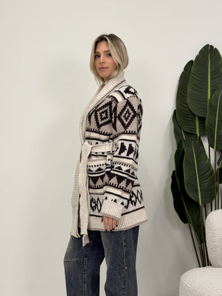 Cardigan Azteco beige|Colore:Beige