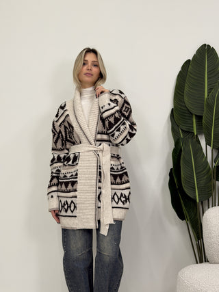 Cardigan Azteco beige|Colore:Beige