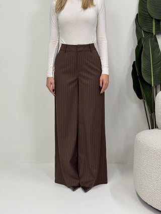 Pantalone Palazzo Gessato moro|Colore:Moro