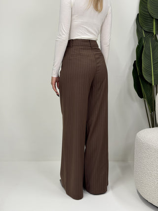 Pantalone Palazzo Gessato moro|Colore:Moro