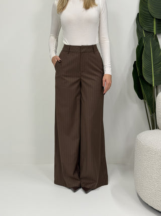 Pantalone Palazzo Gessato moro|Colore:Moro