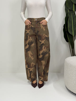 Pantalone Camouflage verde militare|Colore:Verde militare