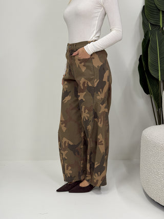 Pantalone Camouflage verde militare|Colore:Verde militare