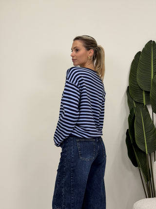 Maglia Riga Comfy blu/jeans|Colore:Blu/jeans
