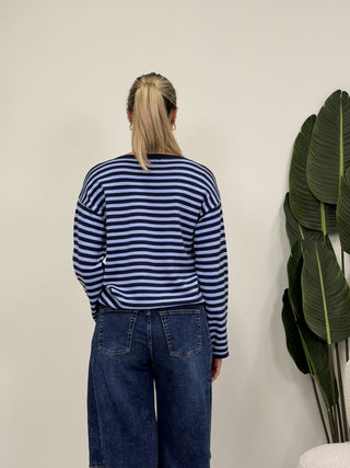 Maglia Riga Comfy blu/jeans|Colore:Blu/jeans