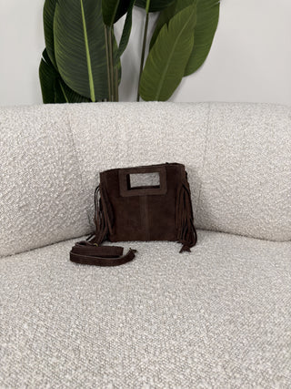 Borsetta Frange Vera Pelle moro|Colore:Moro