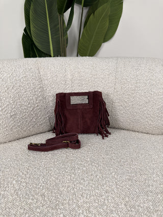 Borsetta Frange Vera Pelle bordeaux|Colore:Bordeaux