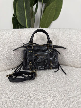 Borsetta City Vera Pelle nero|Colore:Nero