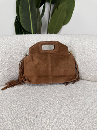 Borsa Frange Vera Pelle camel|Colore:Camel