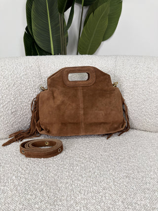 Borsa Frange Vera Pelle camel|Colore:Camel